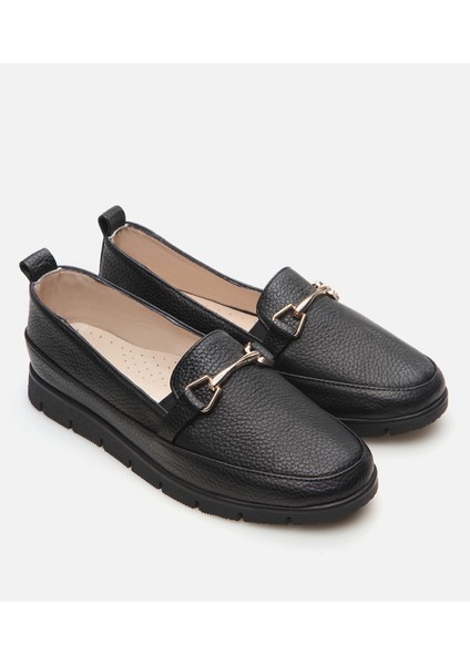 Kadın Deri Siyah Loafer
