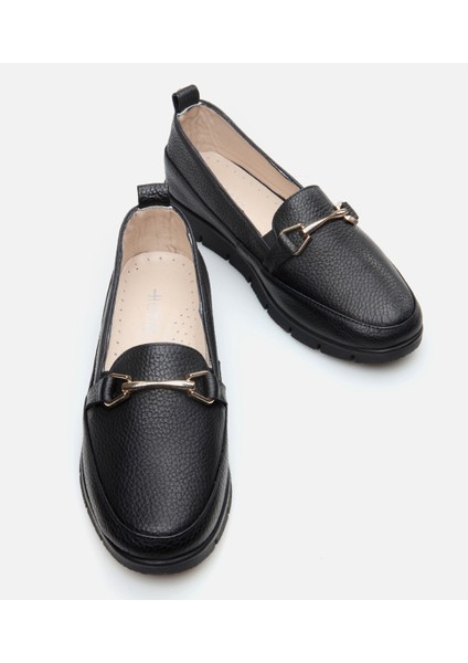 Kadın Deri Siyah Loafer