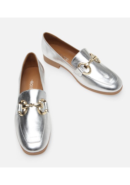 Kadın Deri Lame Loafer