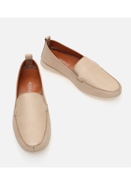 Kadın Deri Bej Loafer