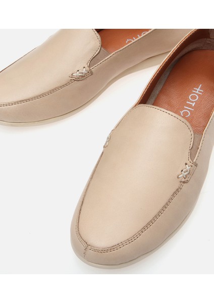 Kadın Deri Bej Loafer