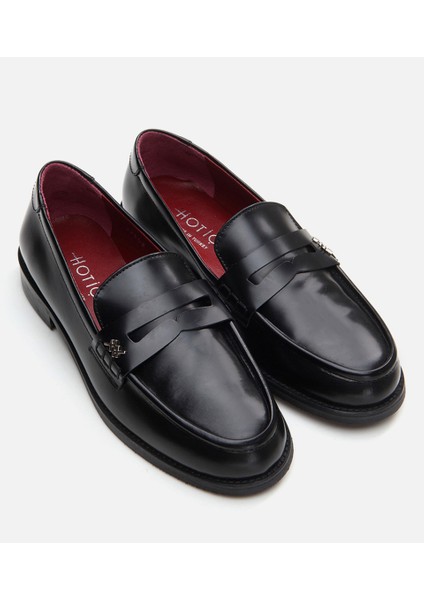 01Ayh291700A100 Deri Siyah Kadın Loafer