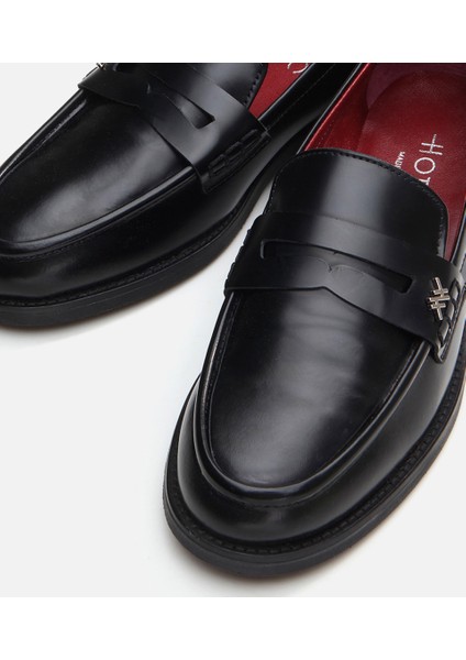01Ayh291700A100 Deri Siyah Kadın Loafer