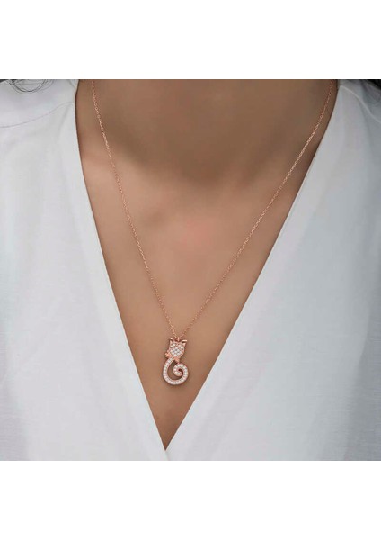 925 Ayar Gümüş Kedi Kadın Gümüş Kolye (BC-48F8D6) fiyatları