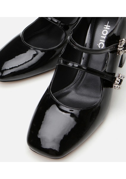 01AYH294960A100 MARY Jane Siyah Kadın Kalın Topuk