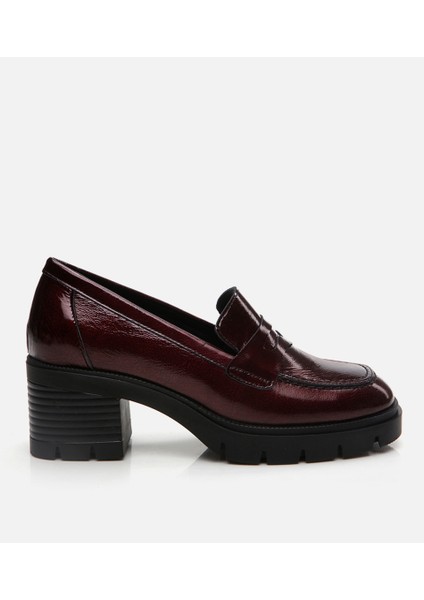 01AYH294730A780 Deri Bordo Kadın Loafer