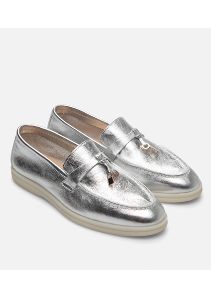 Kadın Deri Lame Loafer