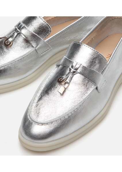 Kadın Deri Lame Loafer