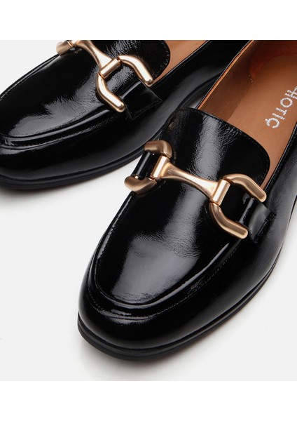 01AYH291030A100 HAKIKI Deri Siyah Kadın Loafer