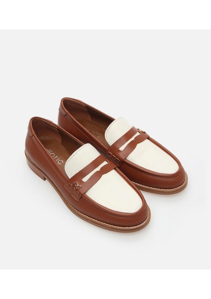 01AYH288500A374 HAKIKI Deri Taba Kadın Loafer