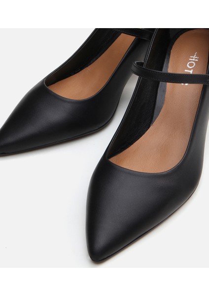 01AYH290860A100 MARY Jane Deri Siyah Kadın Stiletto