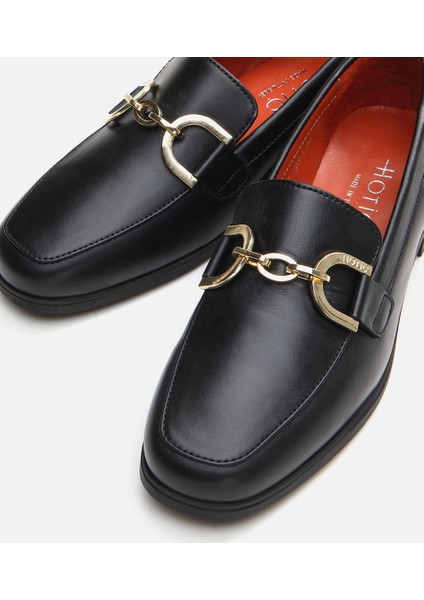 01Ayh291750A100 Deri Siyah Kadın Loafer
