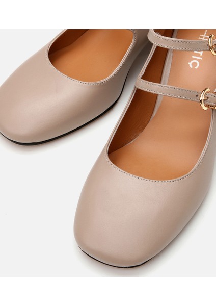 01AYH290850A450 MARY Jane Deri Vizon Kadın Kalın Topuk