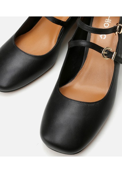 01AYH290850A100 MARY Jane Siyah Kadın Kalın Topuk
