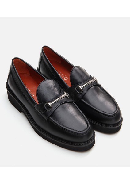 01Ayh291730A100 Deri Siyah Kadın Loafer