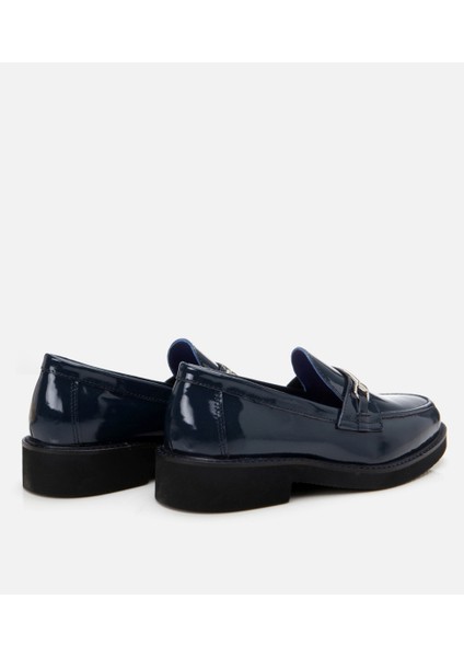 01Ayh291740A680 Deri Lacivert Kadın Loafer