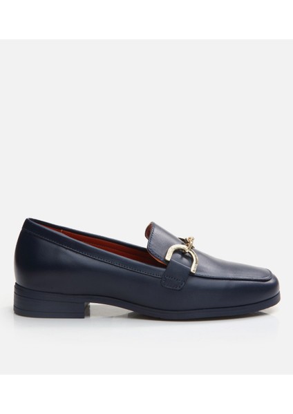 01Ayh291750A680 Deri Lacivert Kadın Loafer