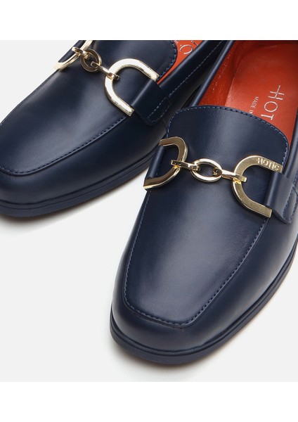 01Ayh291750A680 Deri Lacivert Kadın Loafer