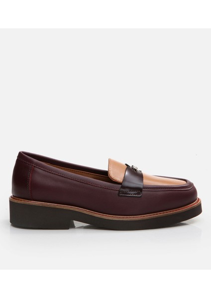 01AYH291760A737 Deri Bordo Kadın Loafer