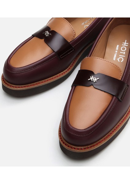 01AYH291760A737 Deri Bordo Kadın Loafer