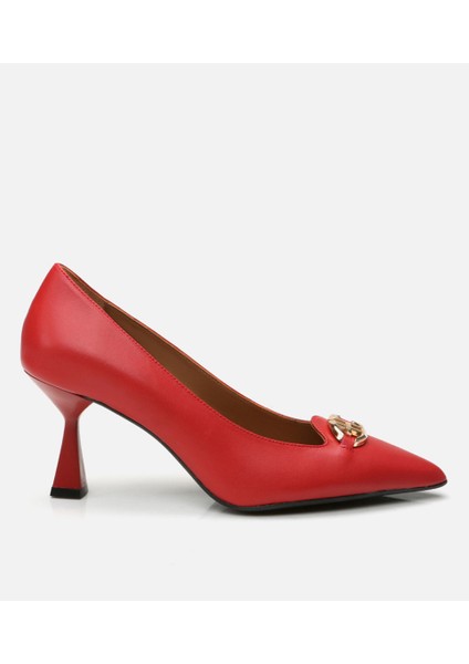 01ayh294360a750 Deri Kırmızı Kadın Stiletto