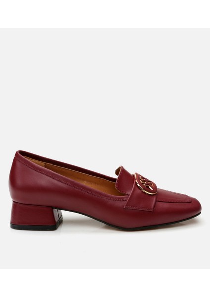 01AYH293440A780 Deri Bordo Kadın Loafer