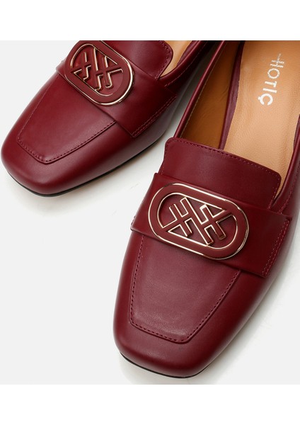 01AYH293440A780 Deri Bordo Kadın Loafer