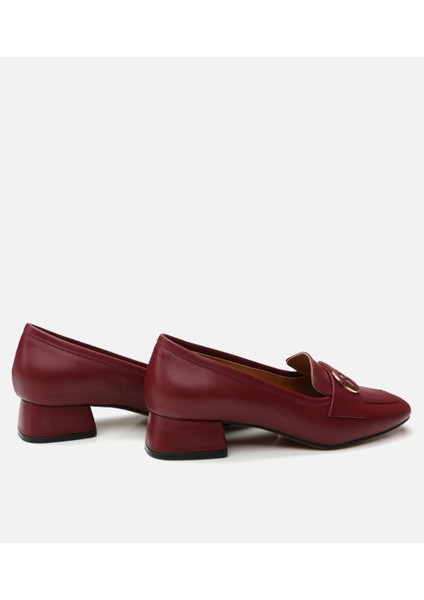 01AYH293440A780 Deri Bordo Kadın Loafer