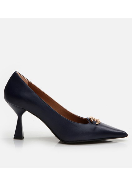 01AYH294360A680 Deri Lacivert Kadın Stiletto