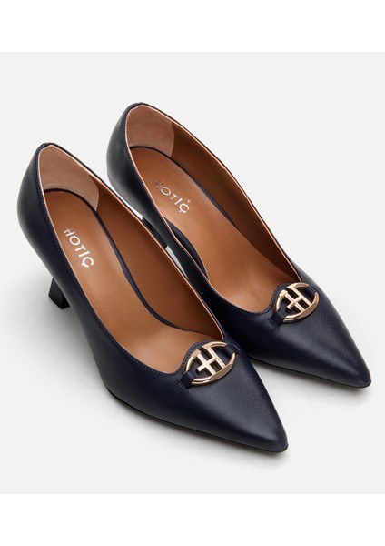 01AYH294360A680 Deri Lacivert Kadın Stiletto