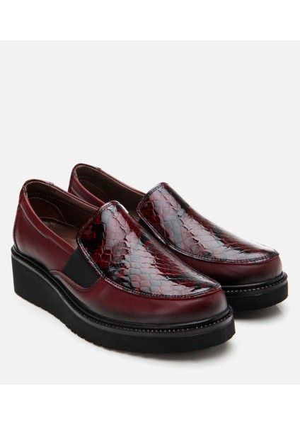 01AYH294670A178 KADIN Deri Bordo Loafer