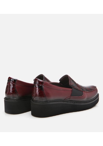 01AYH294670A178 KADIN Deri Bordo Loafer