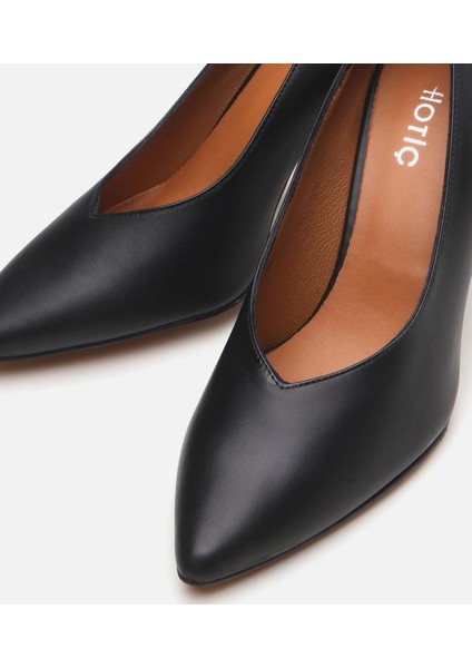 01AYH293500A100 HAKIKI Deri Siyah Kadın Stiletto