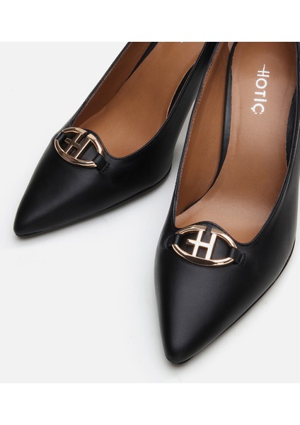 01AYH294360A100 Deri Siyah Kadın Stiletto