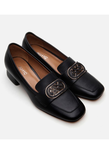 01AYH293440A100 HAKIKI Deri Siyah Kadın Loafer