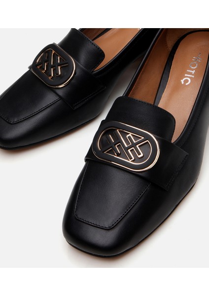 01AYH293440A100 HAKIKI Deri Siyah Kadın Loafer