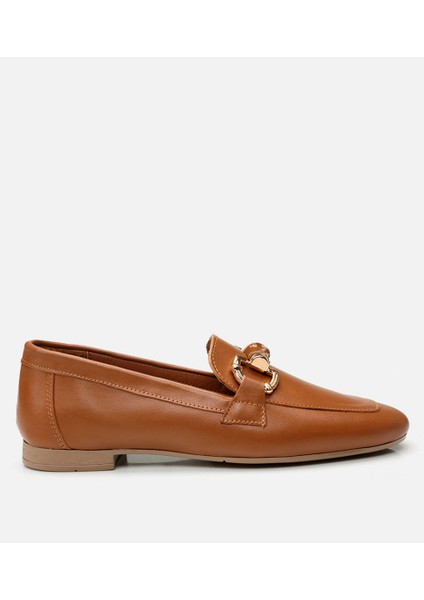 01AYH293550A370 HAKIKI Deri Taba Kadın Loafer