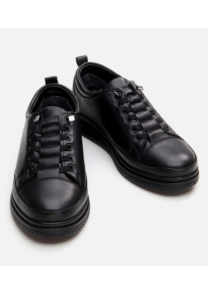 Kadın Deri Siyah Spor Ayakkabı