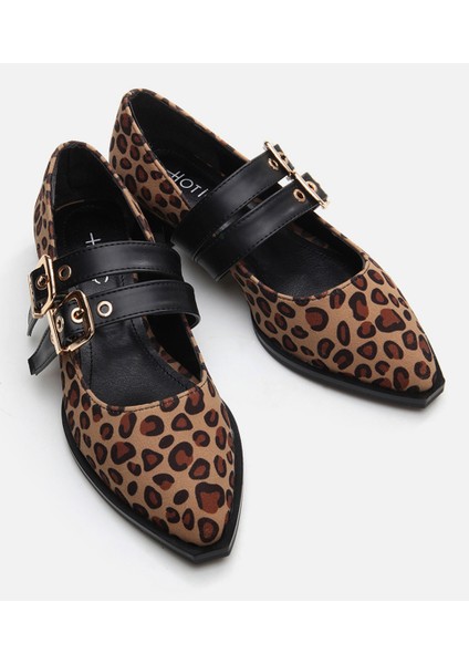 Kadın Mary Jane Leopar Desenli Loafer
