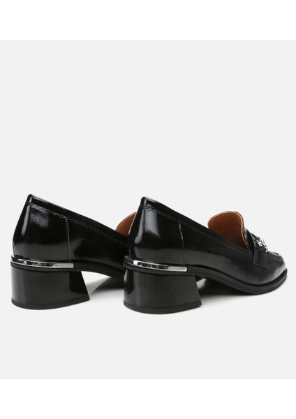 01AYH296720A100 HAKIKI Deri Siyah Kadın Loafer