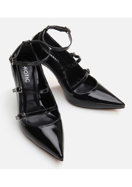 Kadın Mary Jane Siyah Stiletto