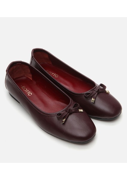 01AYH296910A780 Deri Bordo Kadın Babet