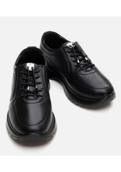 01AYH294660A100 HAKIKI Deri Siyah Kadın Spor Ayakkabı