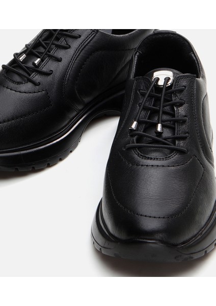 01AYH294660A100 HAKIKI Deri Siyah Kadın Spor Ayakkabı