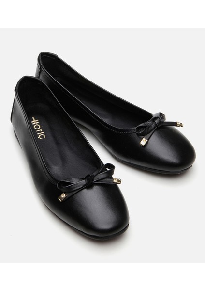 Kadın Deri Siyah Babet