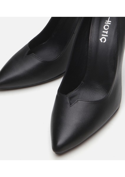 Kadın Deri Siyah Stiletto
