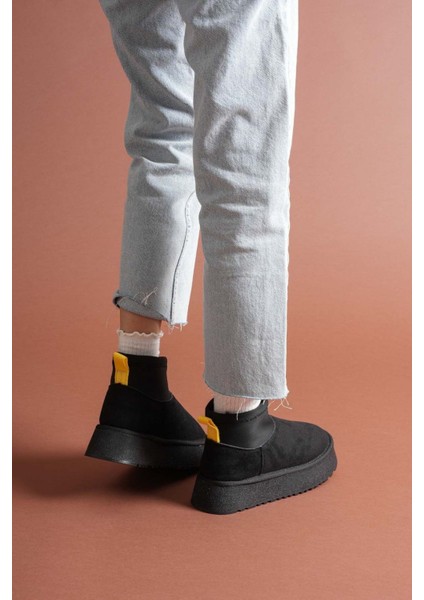 Cuen Premium Siyah Süet Kürklü Bot modelleri