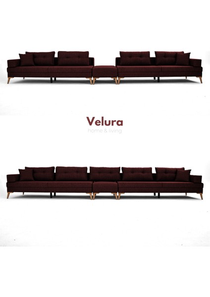 Zeri 3+3+3 Yataklı Puzzle Modüler U Köşe Koltuk Takımı & Puflu Köşe Takımı - Bordo 173 fiyatları