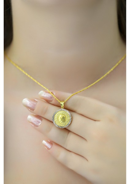 Çeyrek Altınlı Çerçeveli Halat Kolye 14 Ayar fırsatları