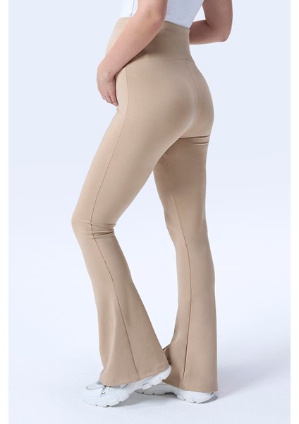 Imaj 436 Bej Renk Toparlayıcı ve Extra Esnek Etkili Yüksek Bel Ispanyol Paça Hamile Tayt fırsatları